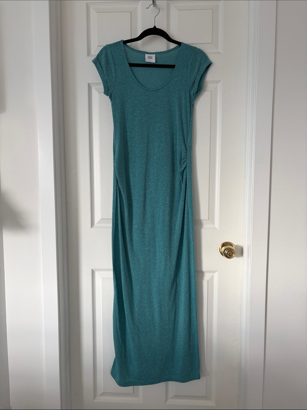 Mama Licious Teal Scoop-Neck Maxi Maternity Dress